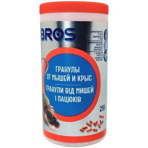 Брос от крыс и мышей 250 г, банка (гранула) 3926 фото