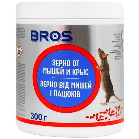 Брос от крыс и мышей 300 г, банка (зерно) 3927 фото
